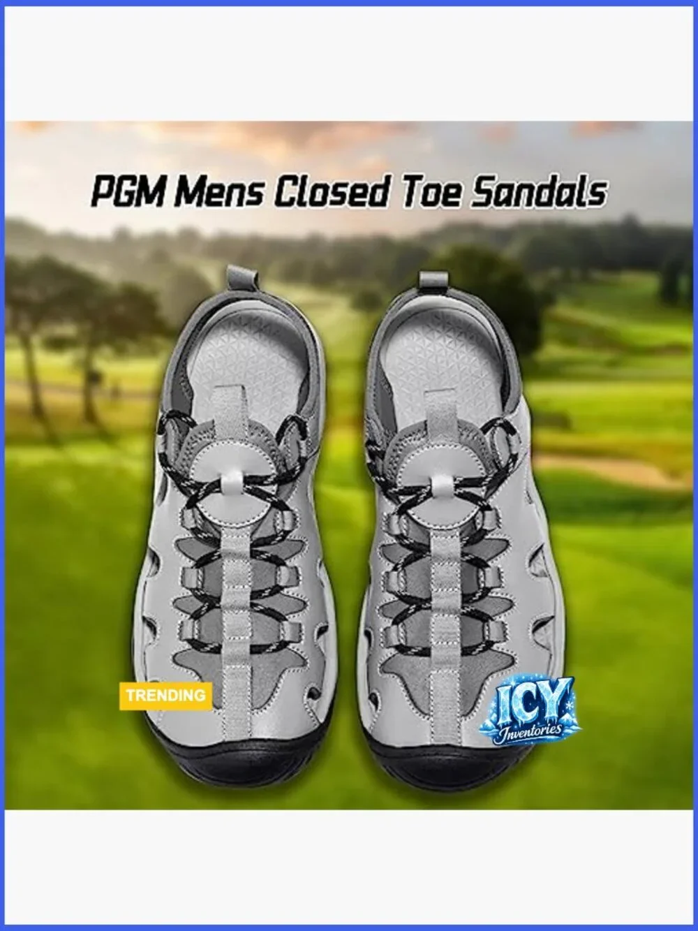 Closed Toe Sport Sandals with Anti-Slip Spikes, Breathable Golf Shoes